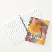 愛でオレンジ色の緑のパインタリー水色を絞る ノートブック (内部)