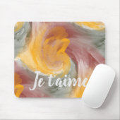 愛でオレンジ色の緑のパインタリー水色を絞る マウスパッド (マウス)