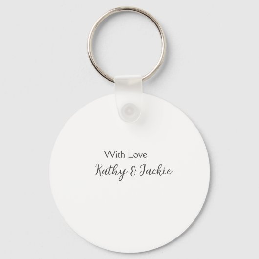 愛でカップルの名前結婚のシンプルミニマル キーホルダー (正面)