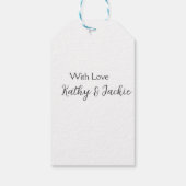 愛でカップルの名前結婚のシンプルミニマル ギフトタグ (裏面)