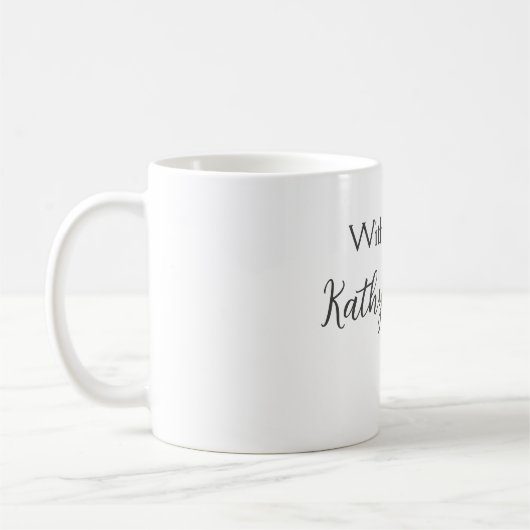 愛でカップルの名前結婚のシンプルミニマル コーヒーマグカップ (左)