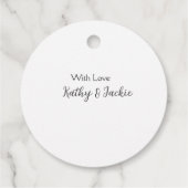 愛でカップルの名前結婚のシンプルミニマル フェイバータグ (裏面)