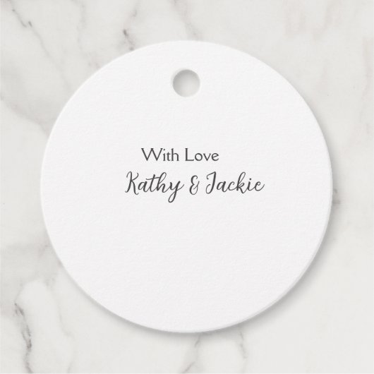 愛でカップルの名前結婚のシンプルミニマル フェイバータグ (正面)