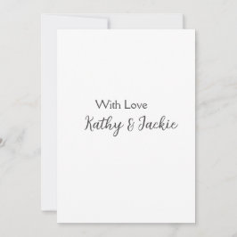 愛でカップルの名前結婚のシンプルミニマル 招待状