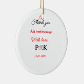 愛でカップル名感謝してい字を追加する セラミックオーナメント (右)
