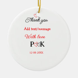 愛でカップル名感謝してい字を追加する セラミックオーナメント