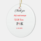 愛でカップル名感謝してい字を追加する セラミックオーナメント (左)