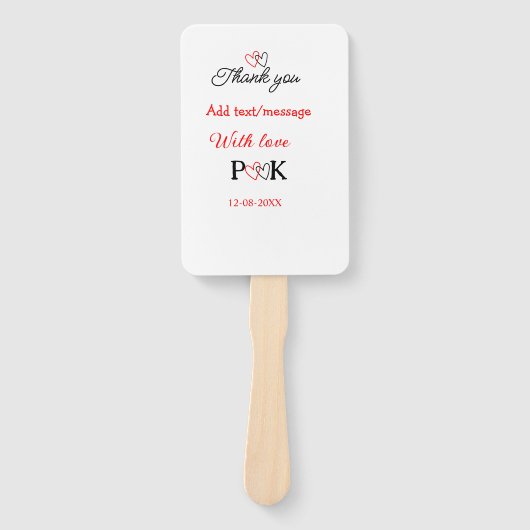 愛でカップル名感謝してい字を追加する ハンドファン (正面)