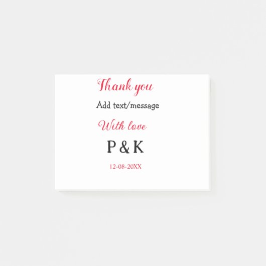 愛でカップル名感謝してい字を追加する ポストイット (正面)