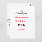 愛でカップル名感謝してい字を追加する ポストカード (正面/裏面)