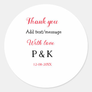 愛でカップル名感謝してい字を追加する ラウンドシール
