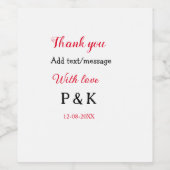 愛でカップル名感謝してい字を追加する ワインラベル (シングルラベル)