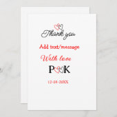 愛でカップル名感謝してい字を追加する 招待状 (正面/裏面)