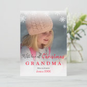 愛でクリスマスおばあちゃん写真スノーフレークホリデー (スタンド正面)