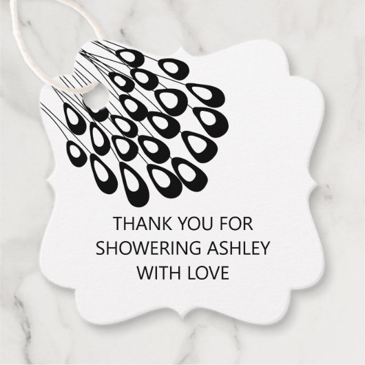 愛でシャワーを浴びてくれてありがとうブライダルシャワー フェイバータグ (正面)
