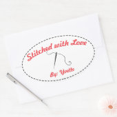 愛でステッチ 楕円形シール (封筒)