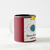 愛で世界をシャワー ツートーンマグカップ (正面左)