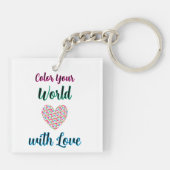 愛で世界を彩る – 鮮やかハートデザイン キーホルダー (裏面)