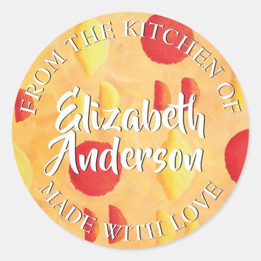 愛で作ったオレンジとレモン ラウンドシール (正面)