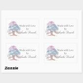 愛で作ったオークの木 長方形シール (シート)