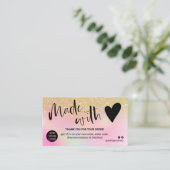 愛で作ったシック感謝していな金ゴールドホログラフィック 名刺 (スタンド正面)