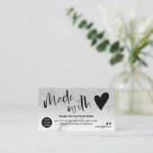 愛で作った白感謝してい大理石 名刺 (スタンド正面)