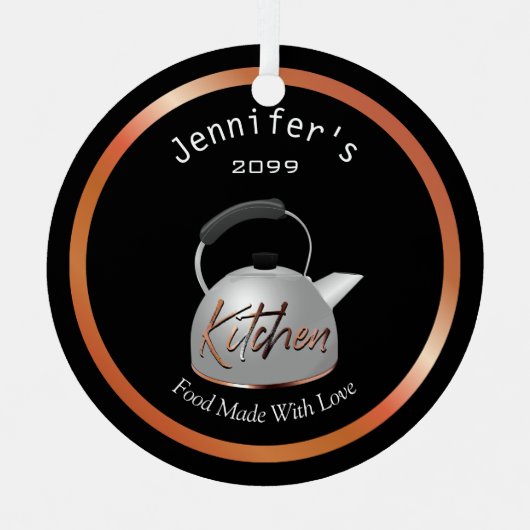 愛で作った銅のキッチンフード メタルオーナメント (正面)