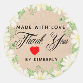 愛で作られたお礼フローラ ラウンドシール