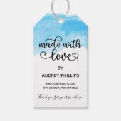 愛で作られたかわいいスカイブルーの水色|過去記事 ギフトタグ (正面)