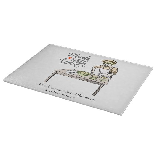 愛で作られたのでスプーンをなめた |おもしろい | カッティングボード (角)