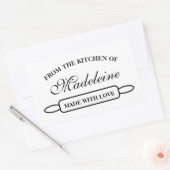 愛で作られたキッチンからエレガント 長方形シール (封筒)