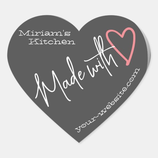 愛で作られたキッチンのシルバーグレーベーキング ハートシール (正面)