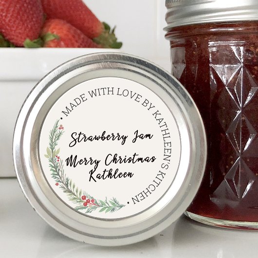 愛で作られたクリスマスグリーン空白の ラウンドシール