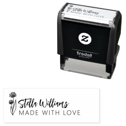 愛で作られたグラフィックデイジースクリプト セルフインキングスタンプ (インサイチュ)