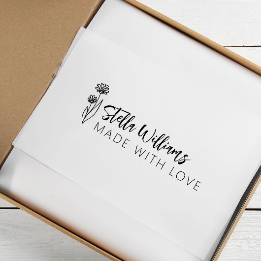 愛で作られたグラフィックデイジースクリプト ラバースタンプ