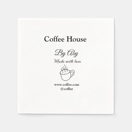 愛で作られたコーヒーハウス追加文字ウェブサイトsocia スタンダードカクテルナプキン (正面)