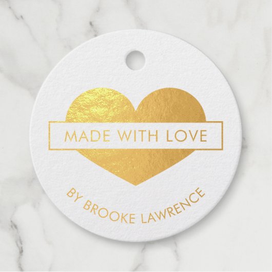 愛で作られたゴールデンハート フェイバータグ (正面)