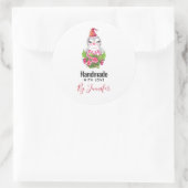 愛で作られたサンタハットに登場するキュートなクリスマスペンギン ラウンドシール (バッグ)