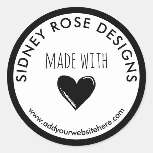 愛で作られたドロドロした黒ハート ラウンドシール (正面)