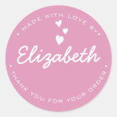 愛で作られたピパーソナライズされたッ感謝していク ラウンドシール (正面)