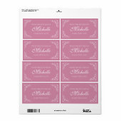 愛で作られたピンク食品ラベルのキッチンから ラベル (フルシート)