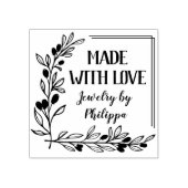 愛で作られたベリー小枝の四角い枠 ラバースタンプ (インプリント)