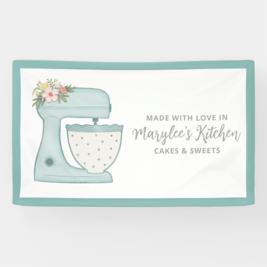 愛で作られたベーカリーパティシシェフバナー 横断幕 (横)