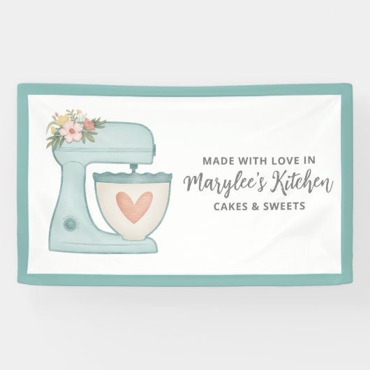 愛で作られたベーカリーパティシシェフバナー 横断幕 (横)