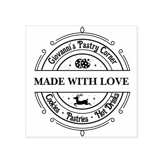 愛で作られたモダンレトロ赤 ラバースタンプ (インプリント)