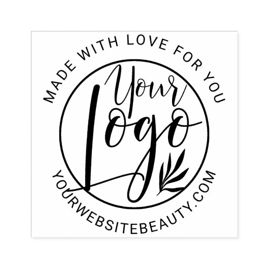 愛で作られたロゴを追加モダンシンプルする ラバースタンプ (インプリント)