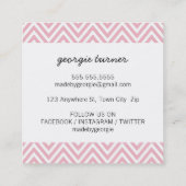 愛で作られた可愛い包装シボロンブラックピンク スクエア名刺 (裏面)