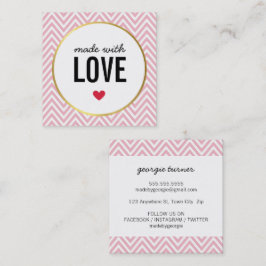 愛で作られた可愛い包装シボロンブラックピンク スクエア名刺