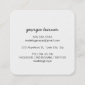 愛で作られた可愛い包装紙吹雪ブラック スクエア名刺 (裏面)