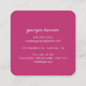 愛で作られた可愛い紙吹雪金ゴールドグリッターピンク スクエア名刺 (裏面)